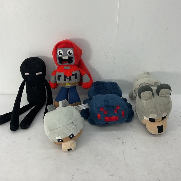 Used LOT Minecraft Character Plush Dolls Toys - Picture 1 of 8